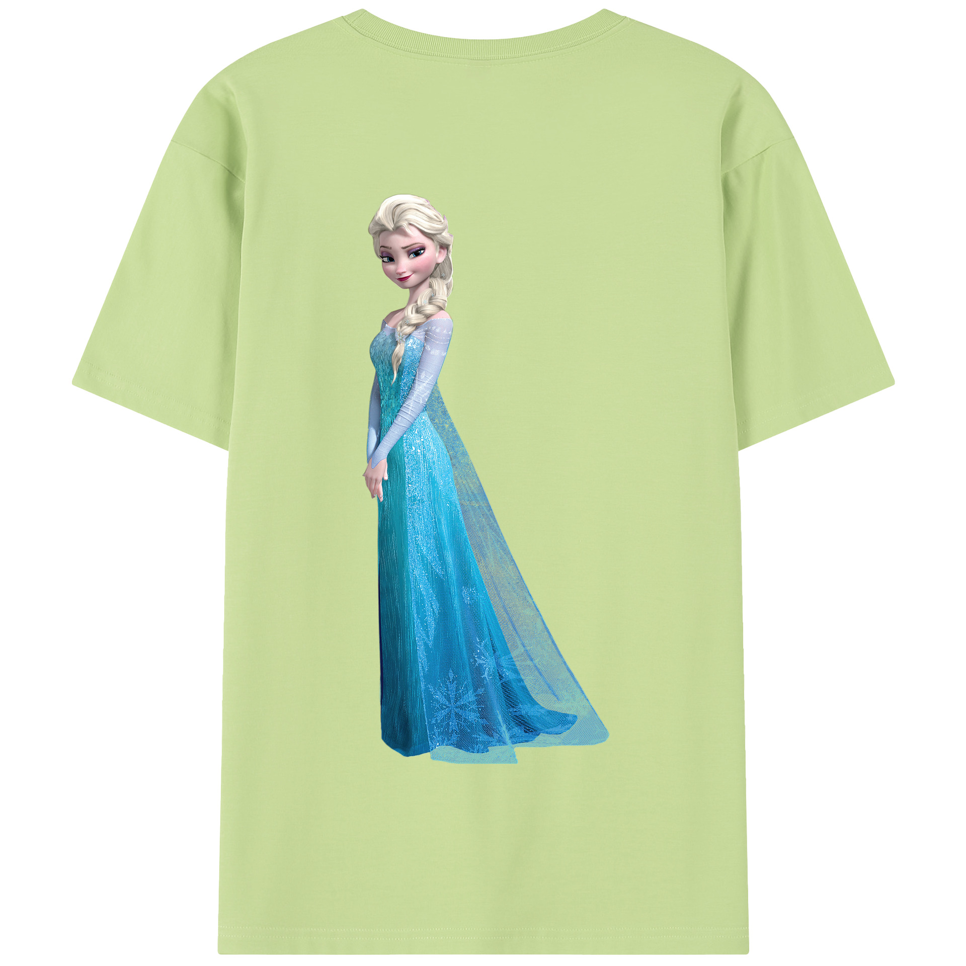 （画像用） アナと雪の女王 アンナ エルサ Frozen Anna Elsa 綿100％半袖Tシャツ（背面プリント）